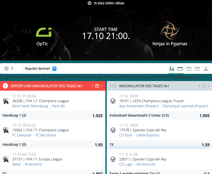 22bet eSport