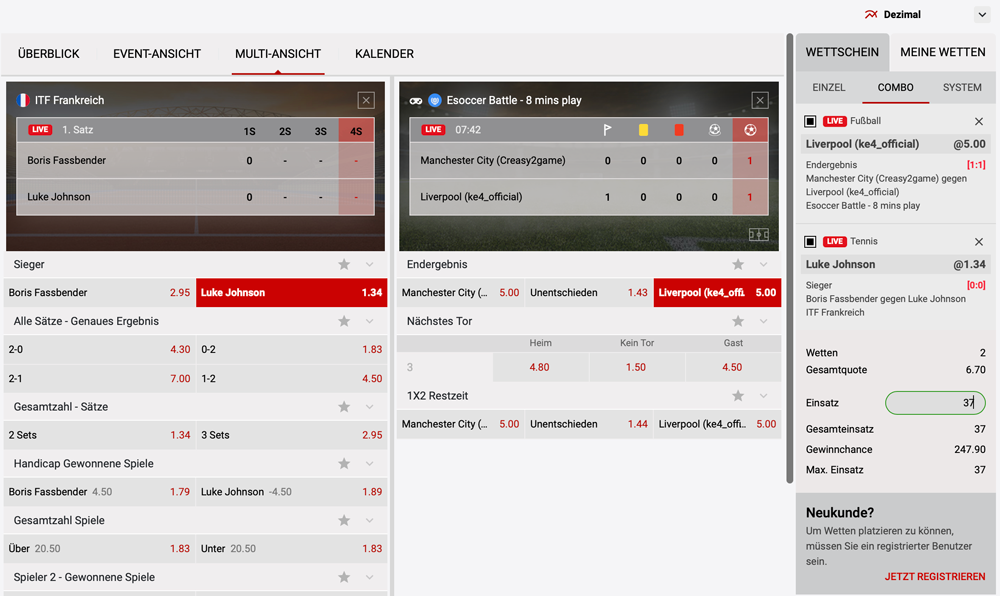 Dachbet Livewetten