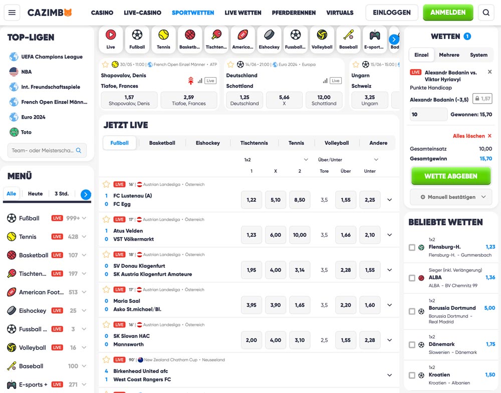 Cazimbo Sportwetten